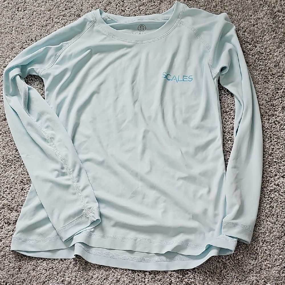 Scales Women's Light Blue Long Sleeve Top